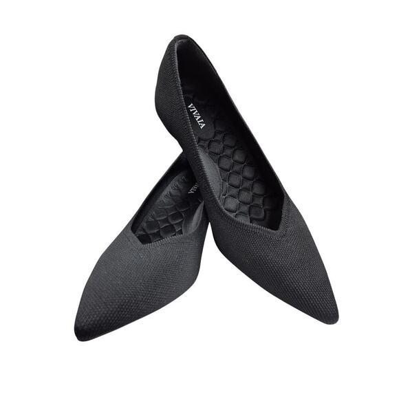 Viviai Black Pumps  Pointed-Toe Kitten Heels (Scarlett) Worn once 9 - Picture 4 of 11